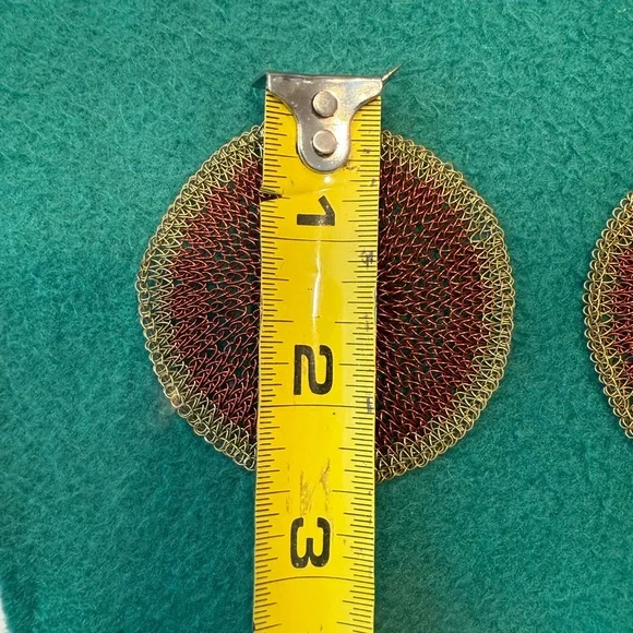 Brass and Copper Knitted Wire Hoop Earrings Hand Made in Bali🌸 - Picture 4 of 4